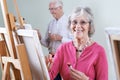 Seniors Attending Painting Class Together