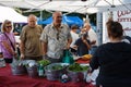 Seniors Buy Salad Greens Farmers Market Royalty Free Stock Photo