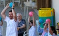 Seniors and childs during therapeutical activities on a nursing home in Mallorca