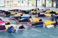 Seniors doing yoga exercising Royalty Free Stock Photo