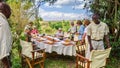 Seniors enjoying retirement on an African safari in Kenya.