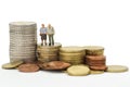 Seniors with euro coins Royalty Free Stock Photo