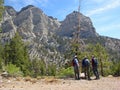 Seniors hiking in Spring Mountains near Las Vegas. NV.