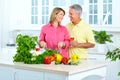 Seniors at kitchen Royalty Free Stock Photo