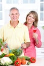 Seniors at kitchen Royalty Free Stock Photo