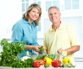 Seniors at kitchen Royalty Free Stock Photo