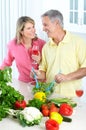 Seniors at kitchen Royalty Free Stock Photo