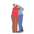 Seniors Love Concept, Happy Old Man and Woman Embracing and Hugging. Loving Elderly Couple Romantic Relations