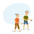 Seniors nordic walking