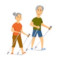 Seniors nordic walking