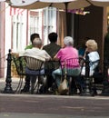 Seniors at outdoor cafe Royalty Free Stock Photo