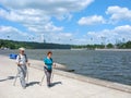 Seniors people, healthy lifestyle, activity, scandinavian walking Royalty Free Stock Photo