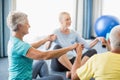 Seniors performing yoga Royalty Free Stock Photo