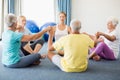 Seniors performing yoga Royalty Free Stock Photo