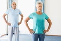 Seniors performing yoga Royalty Free Stock Photo