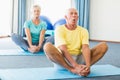 Seniors performing yoga Royalty Free Stock Photo