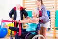 Seniors in physical rehabilitation therapy Royalty Free Stock Photo