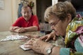 Seniors playing cards Royalty Free Stock Photo