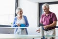 Seniors playing ping-pong Royalty Free Stock Photo