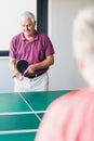 Seniors playing ping-pong Royalty Free Stock Photo