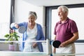 Seniors playing ping-pong Royalty Free Stock Photo