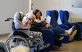 Seniors and nurse during therapeutical mind activities on a nursing home in Mallorca wide