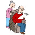 Seniors Reading Document Royalty Free Stock Photo