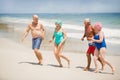 Seniors running at the beach Royalty Free Stock Photo