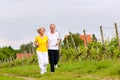 Seniors running in the nature doing sport