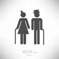 Vector illustration of flat design seniors couple icon