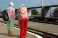 Seniors waiting for train