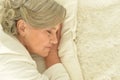 Seniour woman sleeping Royalty Free Stock Photo