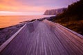 Wooden pathway to the rocky beach Royalty Free Stock Photo