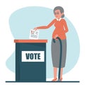 Senoir woman voting for a president vector isolated