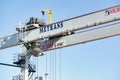 Detail of Metrans Kalmar E-One2 industrial crane in a containter terminal in Senov