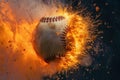 Sensational Baseball bat explosion ball. Generate Ai Royalty Free Stock Photo