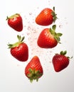 Sensational Dance of Four Juicy Strawberries in Freefall - Caught on Camera!