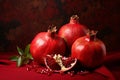 Sensational Pomegranate red ripe background. Generate Ai