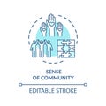 Sense of community turquoise concept icon Royalty Free Stock Photo