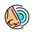 sense smell color icon vector illustration