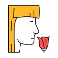 sense smell icon color illustration