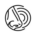 sense smell line icon vector illustration