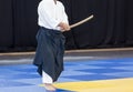 Sensei demonstrates a sword technique