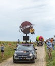 Senseo Caravan on a Cobblestone Road- Tour de France 2015