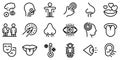 Senses icons set, outline style