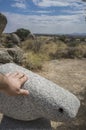 Senses route at Natural Monument of Los Barruecos. Track suitable for blind people, Spain