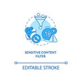 Sensitive content filter concept icon