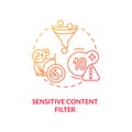 Sensitive content filter concept icon