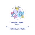 Sensitive content filter concept icon