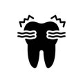 Black solid icon for Sensitive, teeth and dental